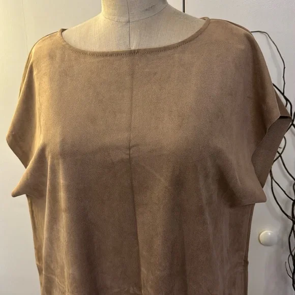 Wilfred Free Nori dress in camel - cap sleeve midi - Picture 2 of 9